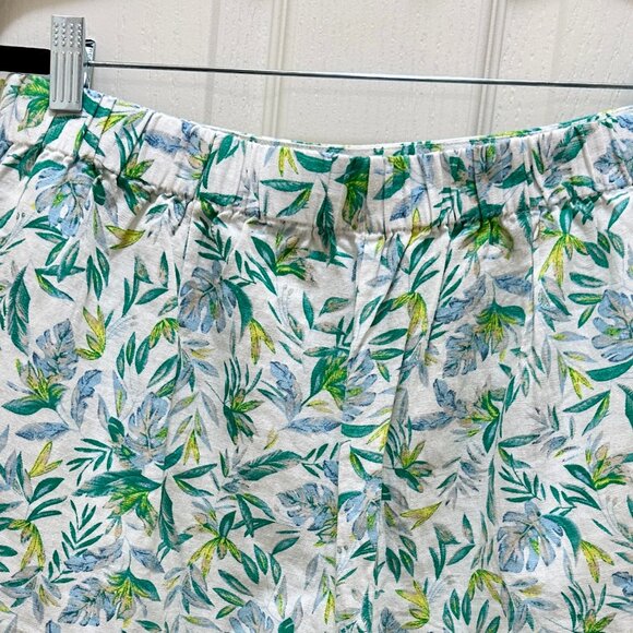 Ellen Tracy Women's Linen Blend Skort Size M Green Tropical Boho Feminine (NEW) - Picture 9 of 12